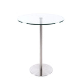 Mabel Glass Round Bar Table