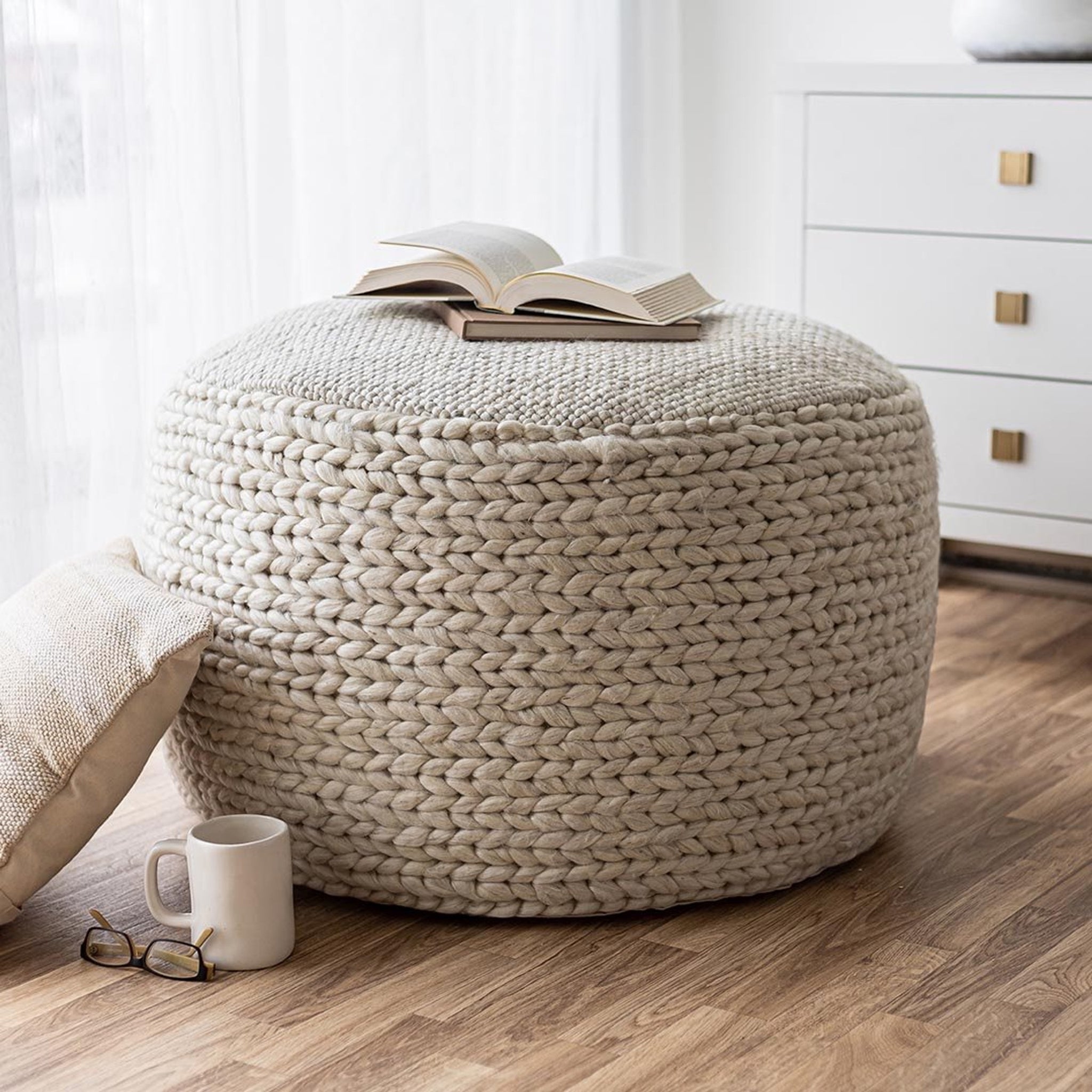 Venetian Reve Knot Pouf - Large